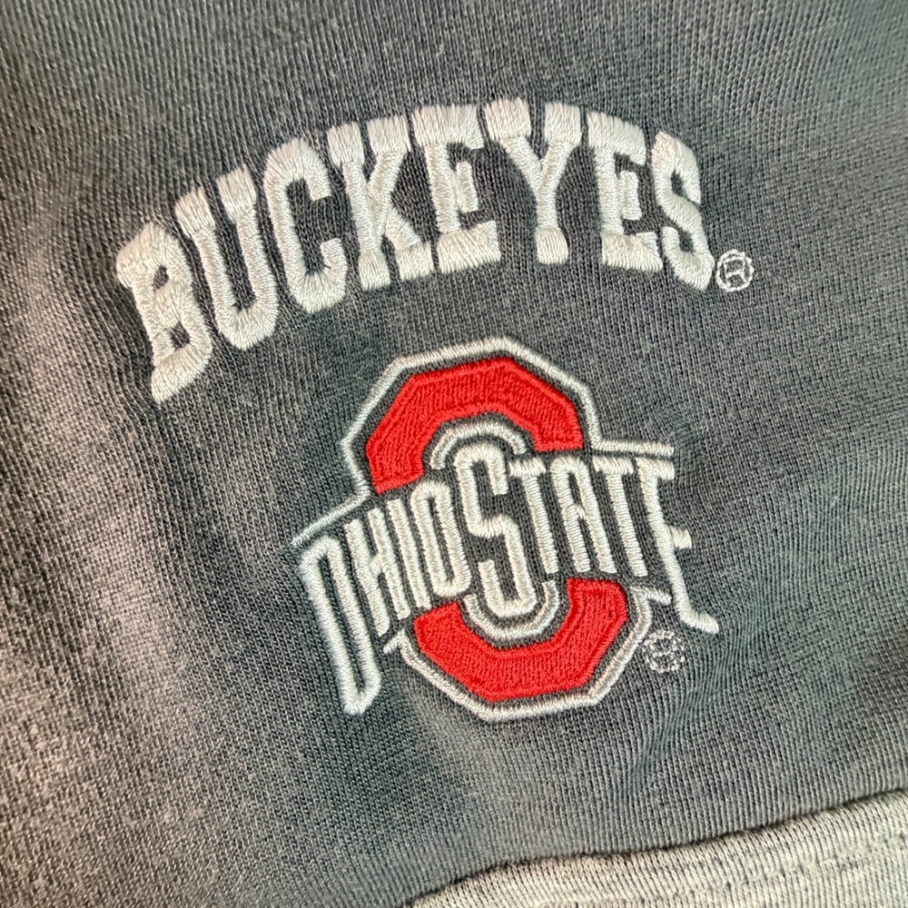 Champion Ohio State Buckeyes Quarter Zip Pullover Gray Colorblock Mens XL*NO TAG